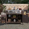 Solid Wood Rolling Kitchen Cart With Stainless Steel Top And Storage Cabinet,Kitchen Island Cart With Spice Rack And Towel Rack -Maison Boucle - 3 of 4
