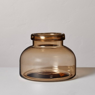 Brown Glass Decorative Wide Jug Vase - Hearth & Hand™ with Magnolia