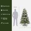 LuxenHome 7Ft Snow-Flocked Downswept Branches Artificial Christmas Tree with Multi-Color Lights Green - 4 of 4