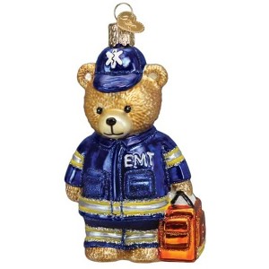 Old World Christmas Blown Glass Ornament for Christmas Tree, EMT Teddy Bear - 1 of 4