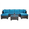 Lycvki Outdoor 7-Piece Wicker Sofa Sets with Cushions and Coffee Table - 2 of 4