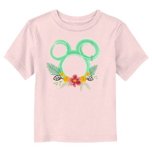 Toddler's Mickey & Friends Watercolor Flower Crown T-Shirt - 1 of 3