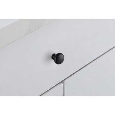 Matte Black Round Mushroom Knob Set with Mounting Hardware