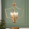 LNC Stereo 5-Lights 19" Modern Lantern Pendant  Lights, Matte Gold - 2 of 4