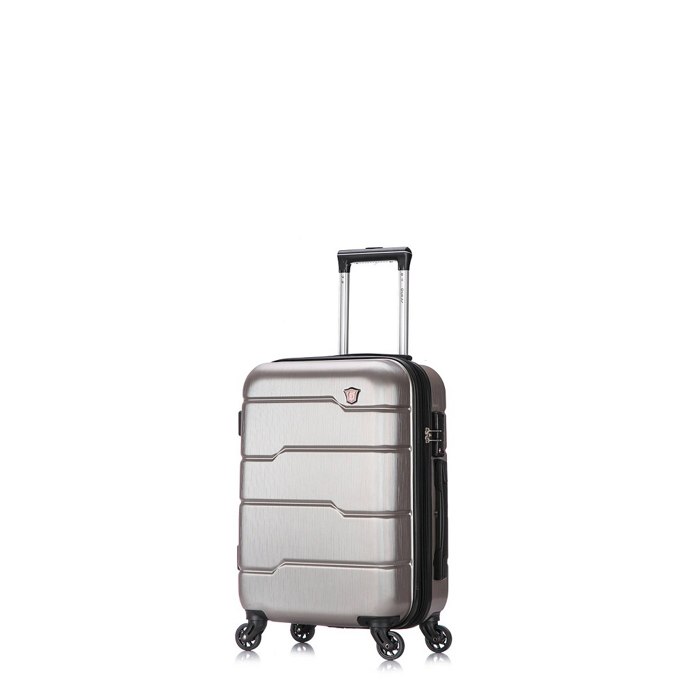 Photos - Luggage Dukap Rodez Lightweight Hardside Large Checked Spinner Suitcase - Silver 
