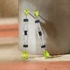 Ross-Simons 3.40 ct. t.w. Black Spinel and 2.10 ct. t.w. Peridot Art Deco-Style Drop Earrings With 1.40 ct. t.w. White Topaz in Sterling Silver - 3 of 4