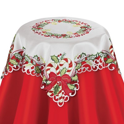Collections Etc Candy Cane Christmas Table Linens