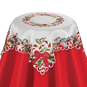 Collections Etc Candy Cane Christmas Table Linens - 1 of 2