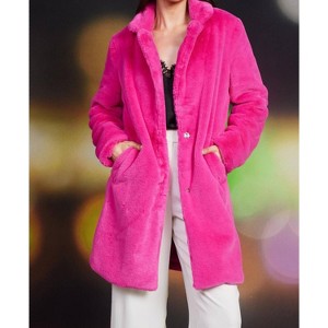 Women's Teddy Long Coat - SKIES ARE BLUE - 1 of 4