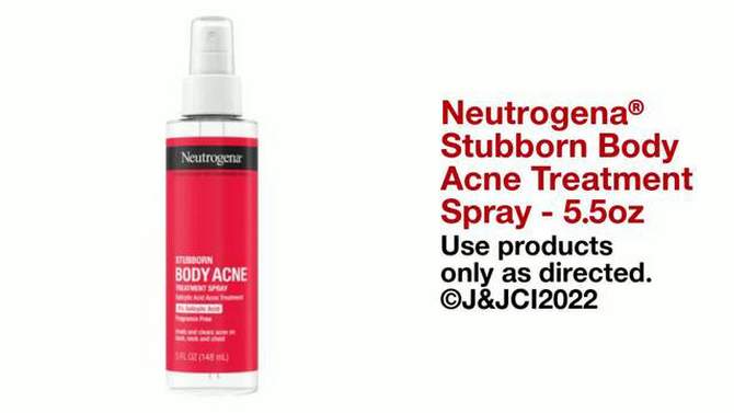 Neutrogena Stubborn Body Acne Treatment Spray with Salicylic Acid - 5.5 oz, 2 of 10, play video