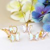 Iridescent Butterfly Jewelry Set - Crystal Necklace, Earrings & Adjustable Ring, Y2K Dainty Gift - 4 of 4