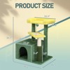 SEVOBAL Pet Tower 27.5in Cat Tree, Multi-level Cat Tower with Cat Scratching Post and Pad, Cozy Cat Condo, Padded Top Bed, Green, 23.6"*23.6"*59.1" - 2 of 4