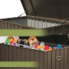 VisioGear 150GAL Outdoor Storage Deck Box with 4 Wheels, Large Patio Storage Bin for Outside Cushions, Brown, 49.41"*29.57"*27.95" - 4 of 4