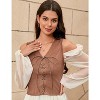 Acekool Women’s Pirate Steampunk Vest – Lace-Up Medieval Bodice, Suede Look Cosplay Waistcoat for Costume or Daily Wear - 2 of 4