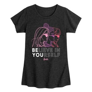 Girls' - Barbie - Believe In Yourself Fitted Short Sleeve Graphic T-Shirt - 1 of 4