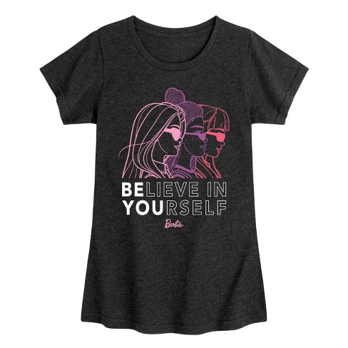 Girls' - Barbie - Believe In Yourself Fitted Short Sleeve Graphic T-Shirt - image 1 of 2