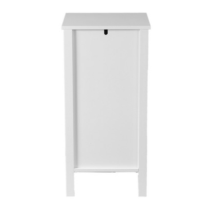 Sleek White MDF Wood Bathroom Storage Cabinet with Adjustable Shelf
