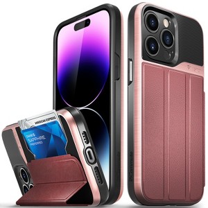 Vena vCommute for Apple iPhone 14 Pro Max Wallet Case, Leather Flip Cover with Card Slot and Kickstand - 1 of 4