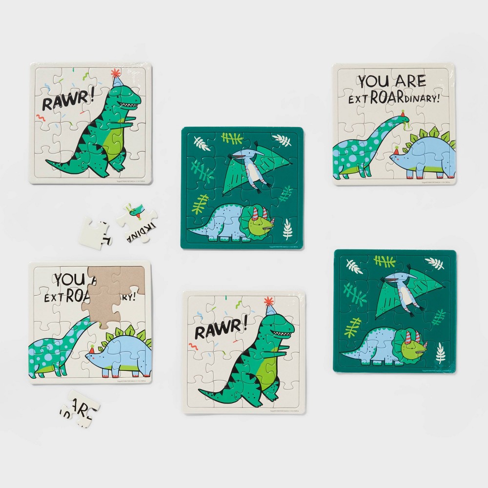 Photos - Jigsaw Puzzle / Mosaic 6ct Fossil Friends Dinosaur Puzzle Party Favors - Spritz™