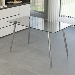 PAGED 70" Dining Table, Modern Kitchen Table with Aluminum Frame, Rectangle Patio Table for Indoor and Outdoor - 1 of 4