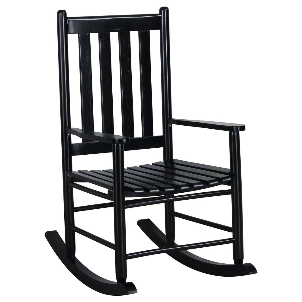 Photos - Chair Annie Solid Wood Slat Back Wooden Rocking Accent  Black - Coaster