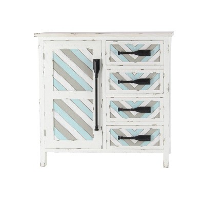 Wooden Chest with Oar Handles White - Olivia & May