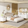 2/3/4/5/6/7 Drawer Dresser with Metal Legs, Wood Dressers Chest Organizer with Wide Storage, Modern Chest of Drawers for Bedroom, Living Room,Hallway - 3 of 4