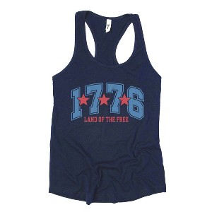 Simply Sage Market Women's Land Of The Free 1776 Raceback Tank - 1 of 2