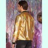 Lars Amadeus Men's Zip Up Long Sleeves Shiny Holographic Bomber Jacket - image 3 of 4