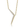 Guili 14K Yellow Gold-Plated Sterling Silver Necklace with Sparkling Cubic Zirconia Stones in a Solar Chevron Design, Stylish and Modern - 2 of 3