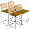 Bekrvio Bar Stools Set of 2/3/4, 26”/30" Barstool with Rattan Back, Velvet-Upholstered & Chrome Frame,Mid Century Modern Kitchen Stool for Island - 3 of 4