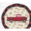 Earth Rugs Vintage Red Truck Printed Coaster – 5"x5" Rustic Holiday Decor in Braided Jute - 3 of 3