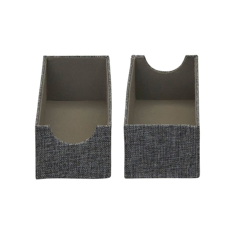 Household Essentials Set of 2 Narrow Drawer Trays Graphite Linen, 6 of 11