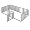 CAVINAS Twin Size Wood Montessori Bed,Modern Floor Bed Frame with Safety Fence and Door,Toddler Bed for Bedroom - 4 of 4