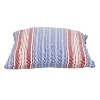 HomeRoots 16" Blue and Red Striped Cotton Throw Pillow - 4 of 4