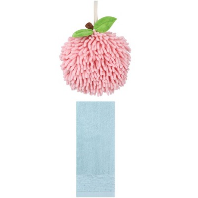 REGALWOVEN Cute Soft Absorbent Hand Towels for Quick Drying 14" x 30"/6" x 6" 2 Pcs
