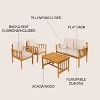 Everly 4-Piece Modern Cottage Acacia Wood Outdoor Patio Set with Cushions and Tropical Decorative Pillows - JONATHAN Y - 4 of 4