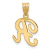 Black Bow Jewelry 14k Yellow Gold, Mimi Collection, Small Script Initial R Pendant - 3 of 4