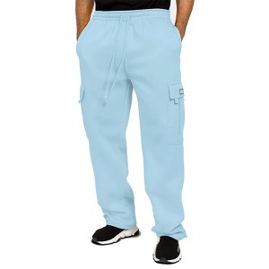G-Style USA Men's Solid Fleece Heavyweight Cargo Pants - 1 of 4