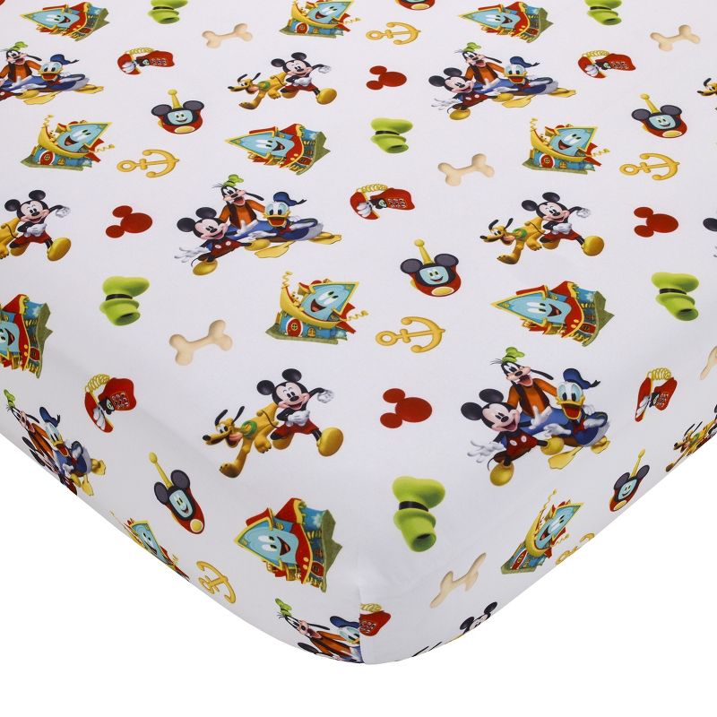 Disney Mickey Mouse Funhouse Crew 2 Piece Toddler Sheet Set - Fitted Bottom Sheet and Reversible Pillowcase, 2 of 9
