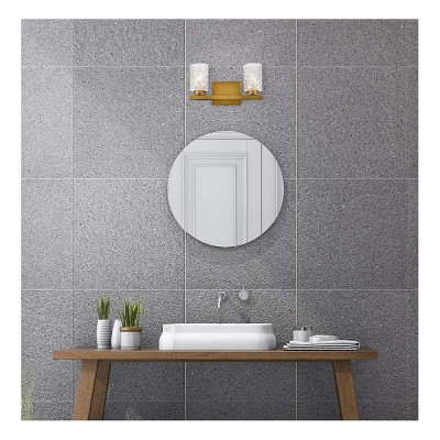 Cassie Brass and Clear Glass 2-Light Dimmable Wall Sconce