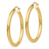 Black Bow Jewelry 3mm, 14k Yellow Gold Classic Round Hoop Earrings, 35mm (1 3/8 Inch) - 2 of 4