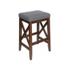 Bar Stools Set Of 2, Modern Accent Nailhead Trim Upholstered Bar Stools With Fabric Saddle Seat, Counter Height Bar Stools - 4 of 4