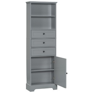 NicBex 68.3 Inch Tall Bathroom Storage Cabinet,Slim Storage Cabinet with 3 Drawers and Adjustable Shelf - 1 of 4