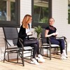 Outdoor Glider Chairs with Coffee Table, Patio 2-Seat Rocking Chair Swing Loveseat with Breathable Sling for Backyard, Garden, and Porch - 2 of 4