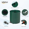 VINGLI Collapsible Rain Barrel, Portable Water Storage Tank, Rainwater Collection System Downspout, Green - 2 of 4