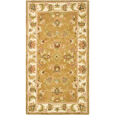Elegant Ivory Hand-Tufted Wool Rectangular Area Rug, 2'3" x 4'
