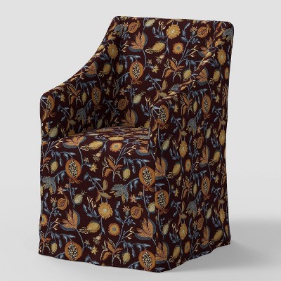 Replacement Slipcover Only for Sloped Arm Dining Chair in Magdalena Floral Maroon - Threshold™