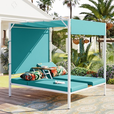 Modern Outdoor Patio Sunbed For Multiple Scenarios, 2-seater Daybed ...