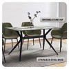 LeisureMod Elega Modern Dining Table Rectangular Tabletop and Durable Black Stainless Steel Base for Kitchen and Dining Room - 3 of 4